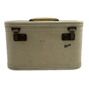 Vintage M.Y Skyway Vanity Train Case Suitcase Makeup Storage Luggage Travel Bag
